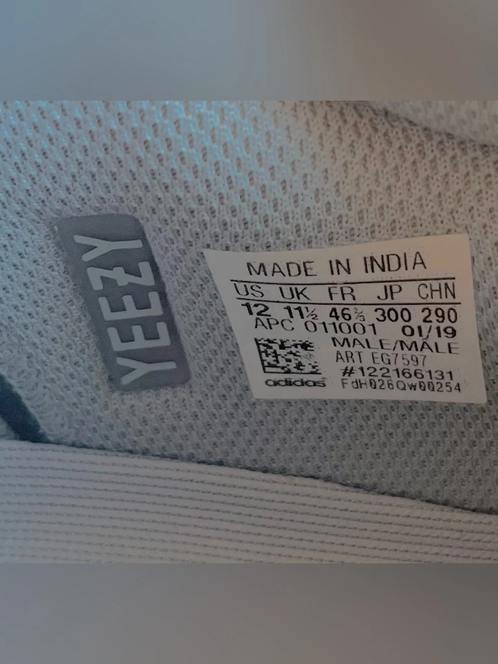 MEN'S 2019 ADIDAS YEEZY BOOST 700 RUNNING SNEAKERS (INERTIA) (SIZE 12) EXCELLENT